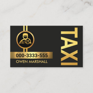 Gold Taxi Lines Cab Driver Business Card