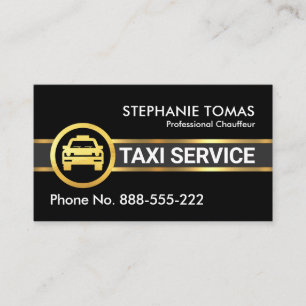 Gold Taxi Lines Driving Business Card