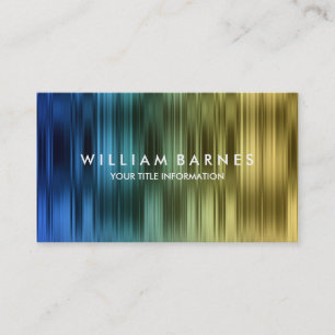 Gold Teal Blue Stripes Business Card