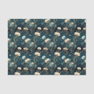 Gold & Teal Ethereal Jellyfish  Tissue Paper