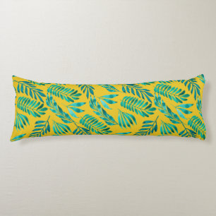 Gold Teal Foliage Leaves Chic Stylish Bedding Body Cushion