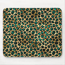 Gold & Teal Glam Leopard Print