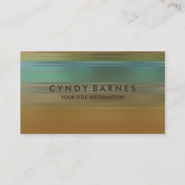 Gold Teal Green Stripe Business Card (Front)