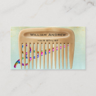 Gold Teal Hair Stylist Salon Business Card