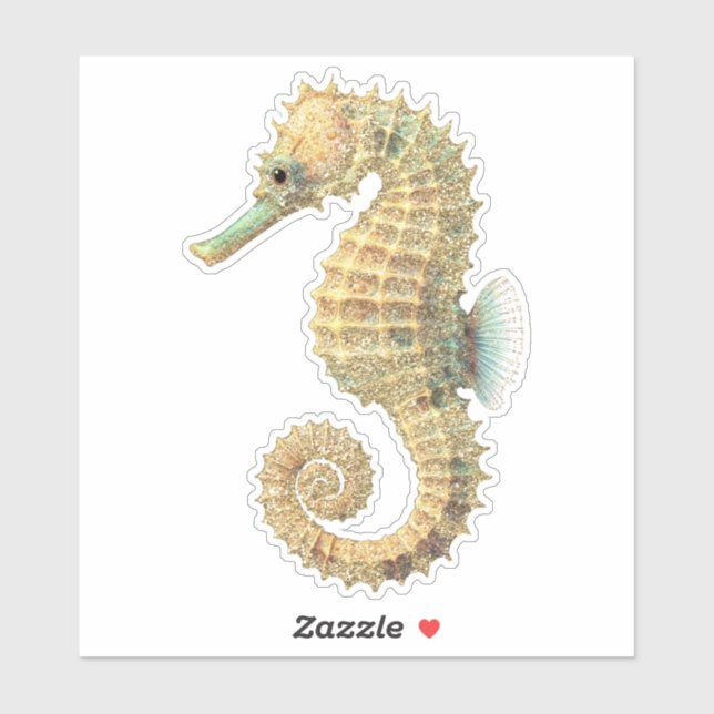 Gold Teal Seahorse (Sheet)