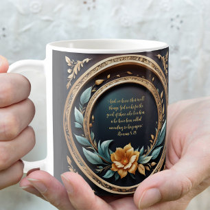 Gold Teal Verona Sunset Customisable Coffee Mug