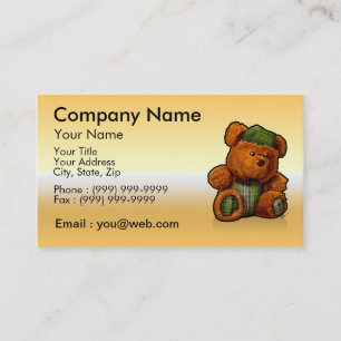 gold teddy bear business card