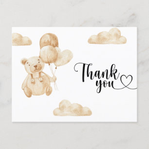 Gold Teddy Bear thank you card