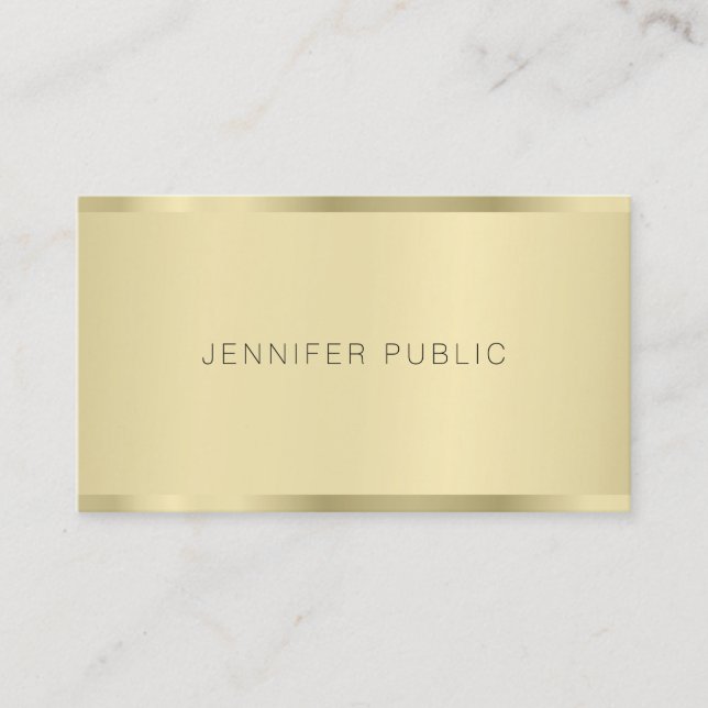 Gold Template Elegant Simple Modern Minimalist Business Card (Front)