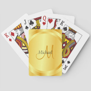 Gold Template Initial Monogram Modern Customise Playing Cards