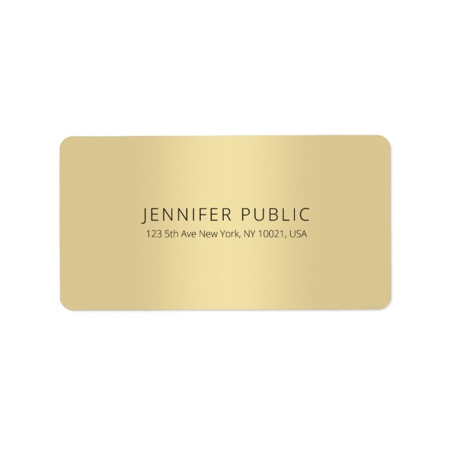 Gold Template Professional Classy Simple Modern Label (Front)