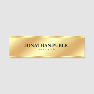 Gold Template Professional Modern Elegant Custom Name Tag