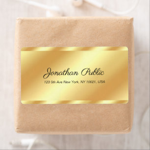 Gold Template Typography Script Shipping Address