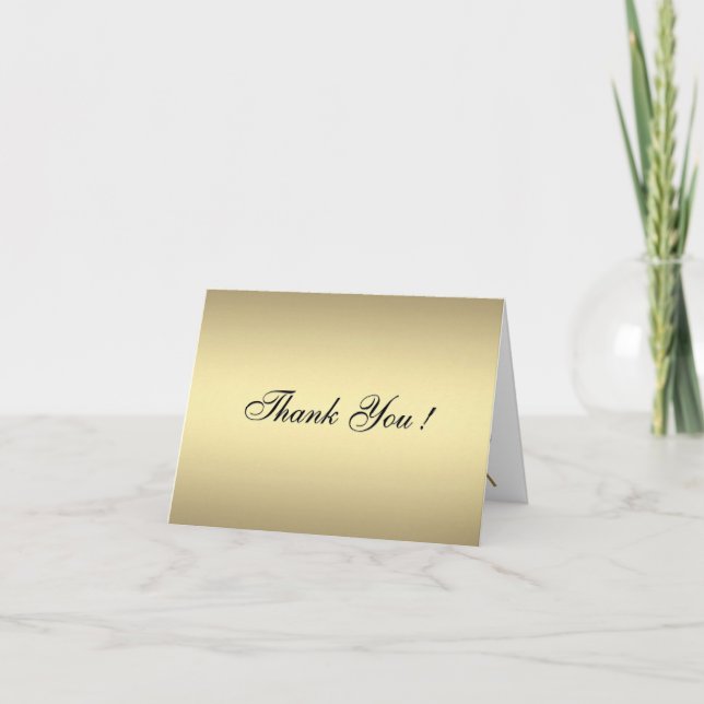 Gold Tennis Blank Thank You Cards (Front)