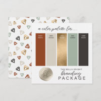 Gold Terracotta & Mint Green Colour Palette Card