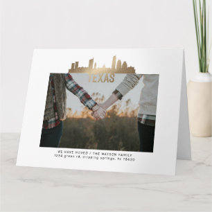 gold texas state Moving Announcement card