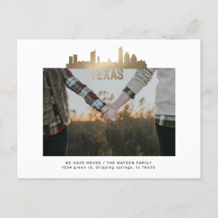 gold texas state Moving Announcement Postcard