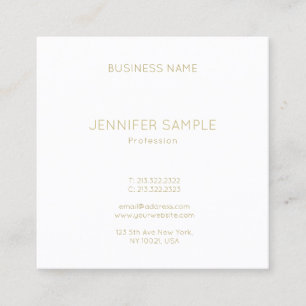 Gold Text Font Modern Minimalist Template Luxury Square Business Card