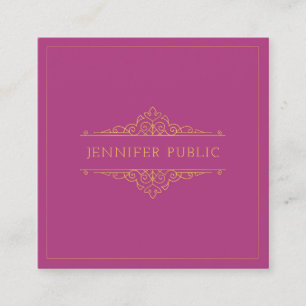 Gold Text Frame Elegant Professional Template Square Business Card