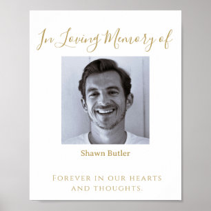 Gold text In Loving Memory, Elegant Wedding Sign