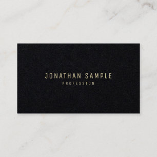 Gold Text Modern Elegant Minimalist Premium Black Business Card