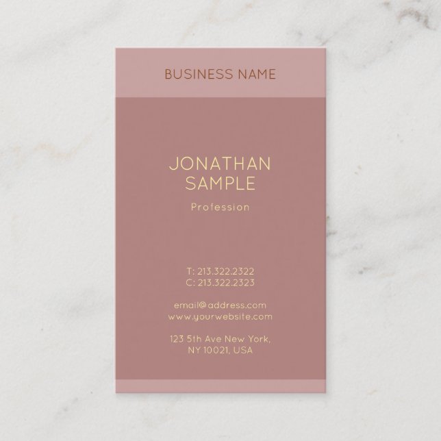 Gold Text Name Elegant Modern Professional Modern Business Card (Front)