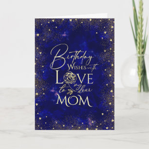 Gold Text Night Sky Birthday Mom Photo Card