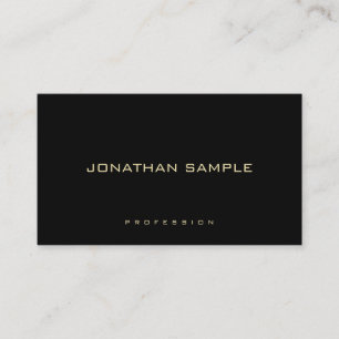 Gold Text Professional Elegant Simple Black Modern Business Card