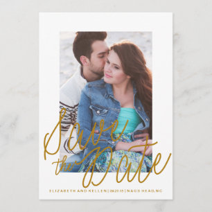 GOLD TEXT SAVE THE DATE Save the Date Card