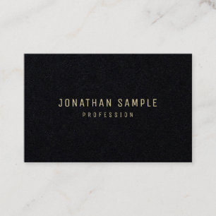 Gold Text Simple Template Luxurious Premium Black Business Card