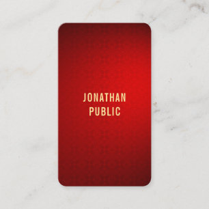 Gold Text Template Professional Elegant Red Damask Business Card