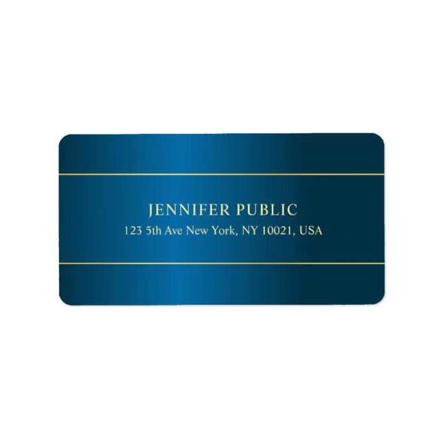 Gold Text Template Professional Modern Address Label (Front)