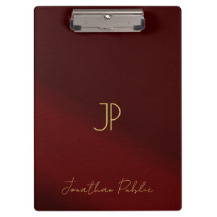 Gold Text Typography Script Name Monogram Elegant Clipboard