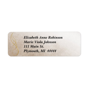 Gold Texture Address Label