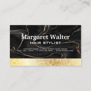 Gold Texture   Black Ink Paint Background Business Card