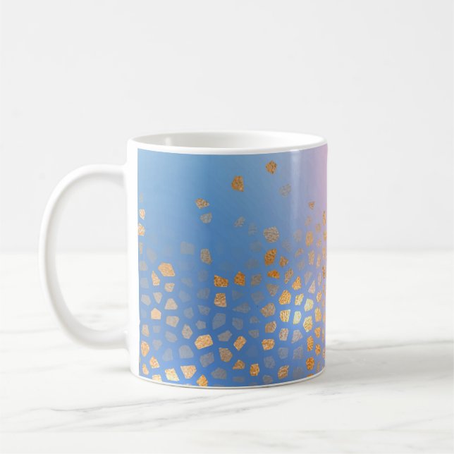 Gold texture: gradient abstract background coffee mug (Left)