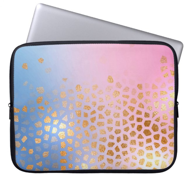 Gold texture: gradient abstract background laptop sleeve (Front)