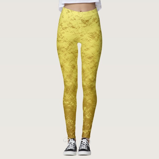 Gold Texture Pattern (Luxurious Golden Glow) Leggings (Front)