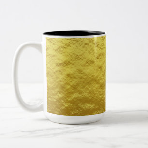 Gold Texture Pattern (Luxurious Golden Glow) Two-Tone Coffee Mug