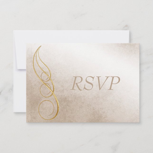 Gold Texture RSVP Card (Front)