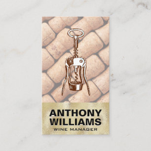 Gold Texture Wine Opener   Corks Business Card