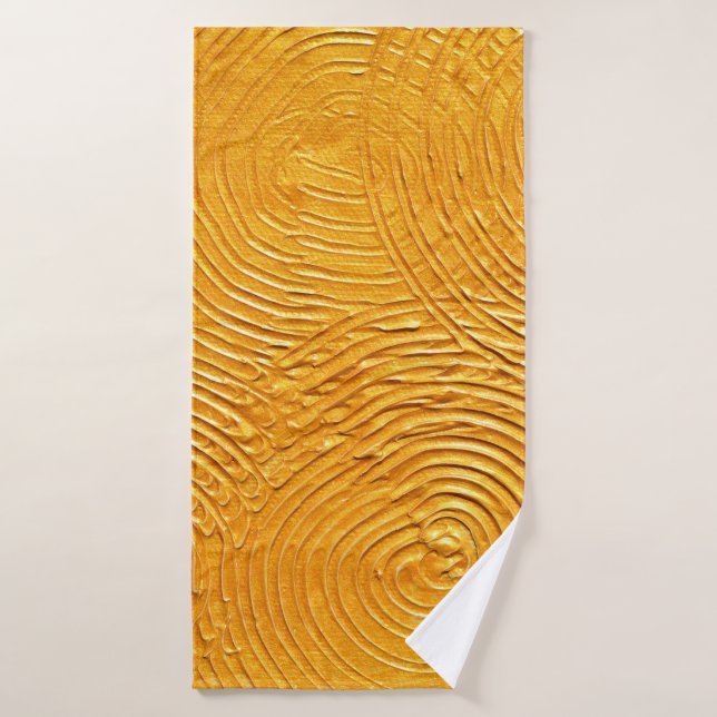 Gold textured surface,  golden background,  painti bath towel (Bath Towel)