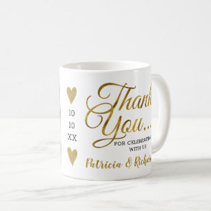 Gold Thank You Bride And Groom Wedding Photo  Coffee Mug