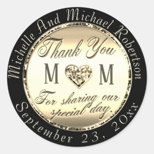 Gold Thank You Classic Round Sticker