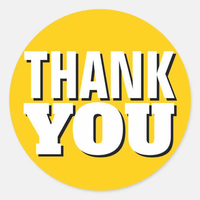 Gold Thank You Classic Round Sticker (Front)