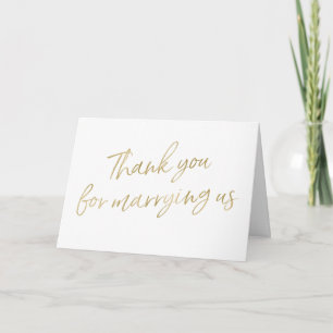 Gold "Thank you for marrying us" Thank You Card