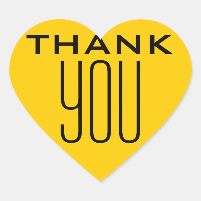 Gold Thank You Heart Sticker (Front)