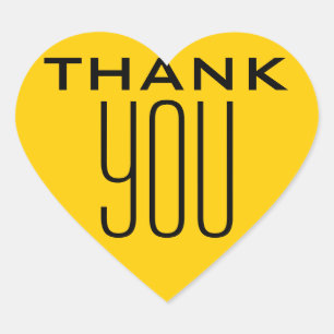 Gold Thank You Heart Sticker