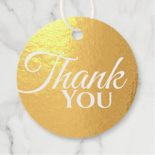 Gold thank you plain simple minimalist golden favour tags