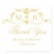 Gold Thank You Stickers gold monogram wedding